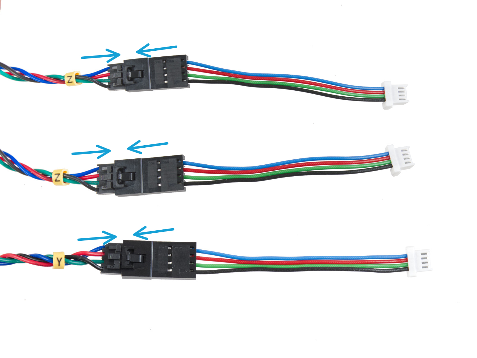 Anschließen der Motor-Kabeladapter