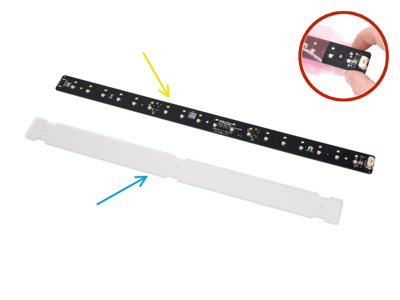 White LED strip: parts preparation