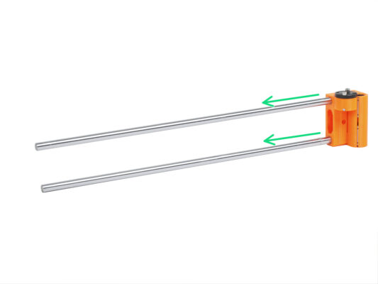 Entfernen der glatten Stangen der X-Achse