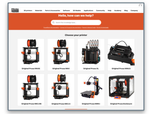 Base de connaissances Prusa