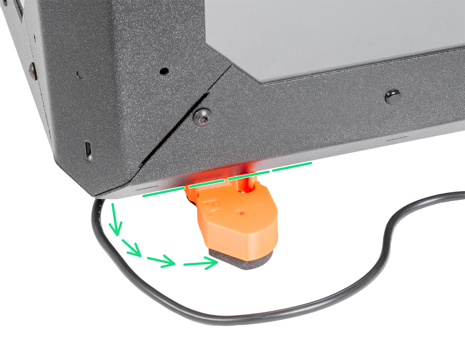 Inserting the printer PSU cable