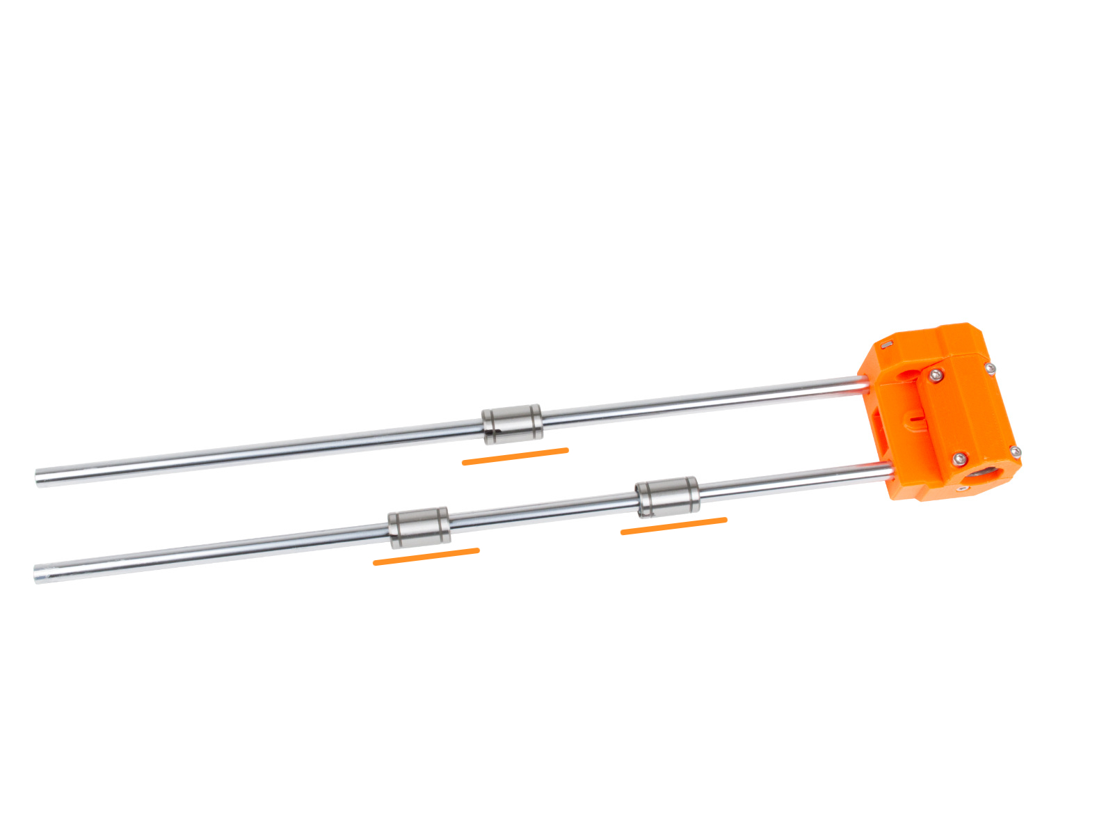 Assembling the X-axis: Inserting smooth rods