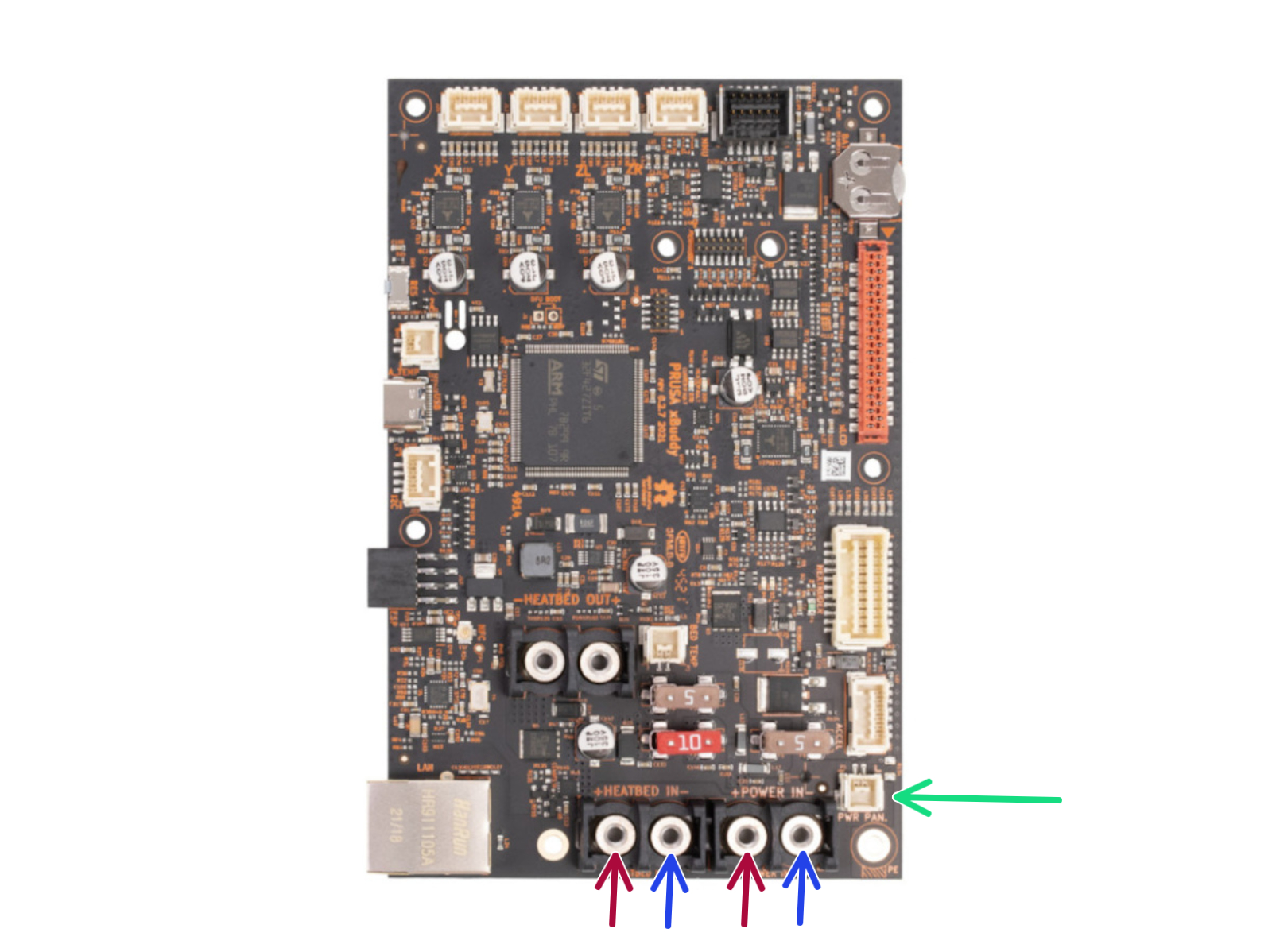 PSUケーブルの接続（黒いPSU）:PEケーブル