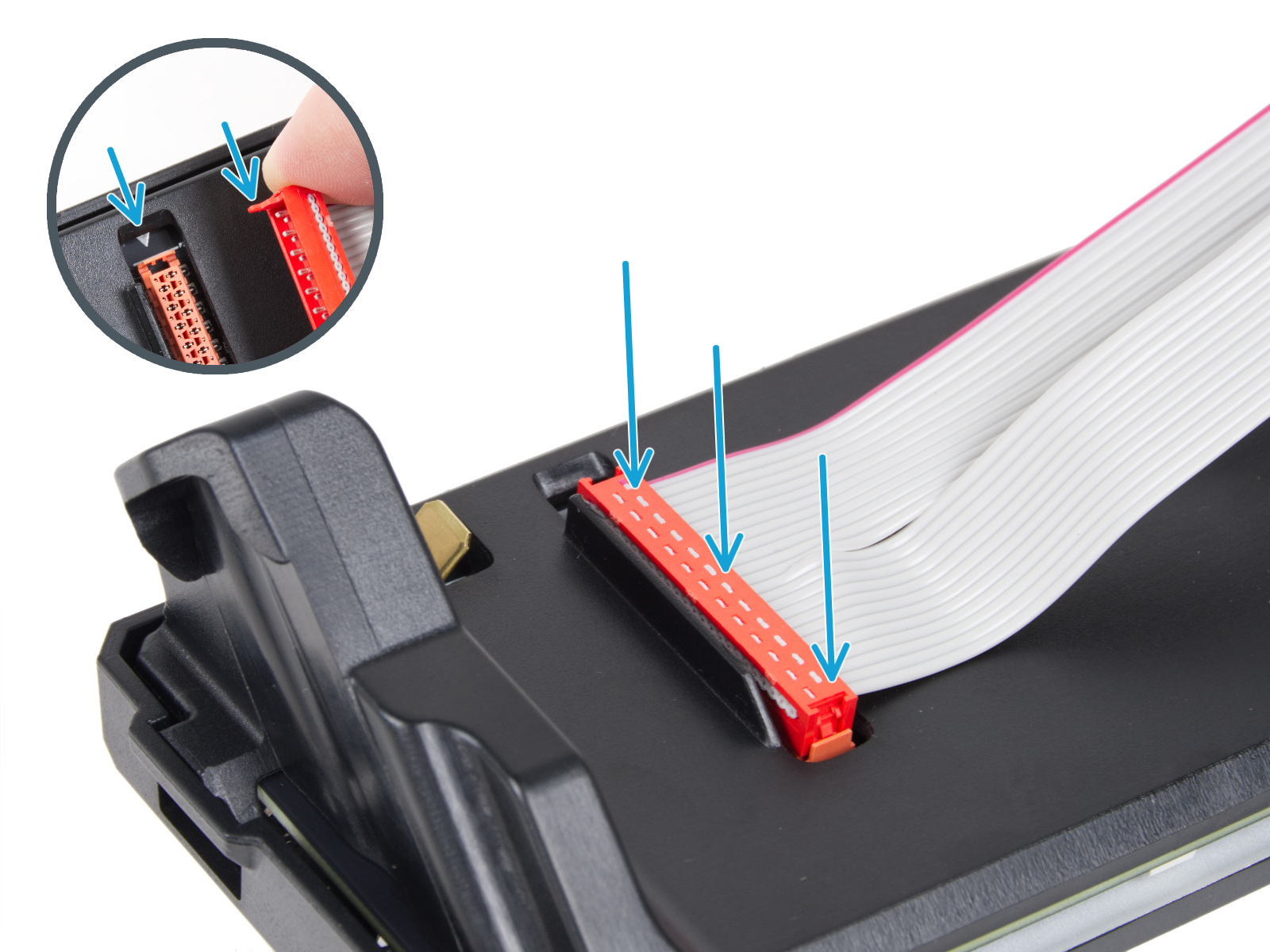 Connecting the xLCD cable & PE cable