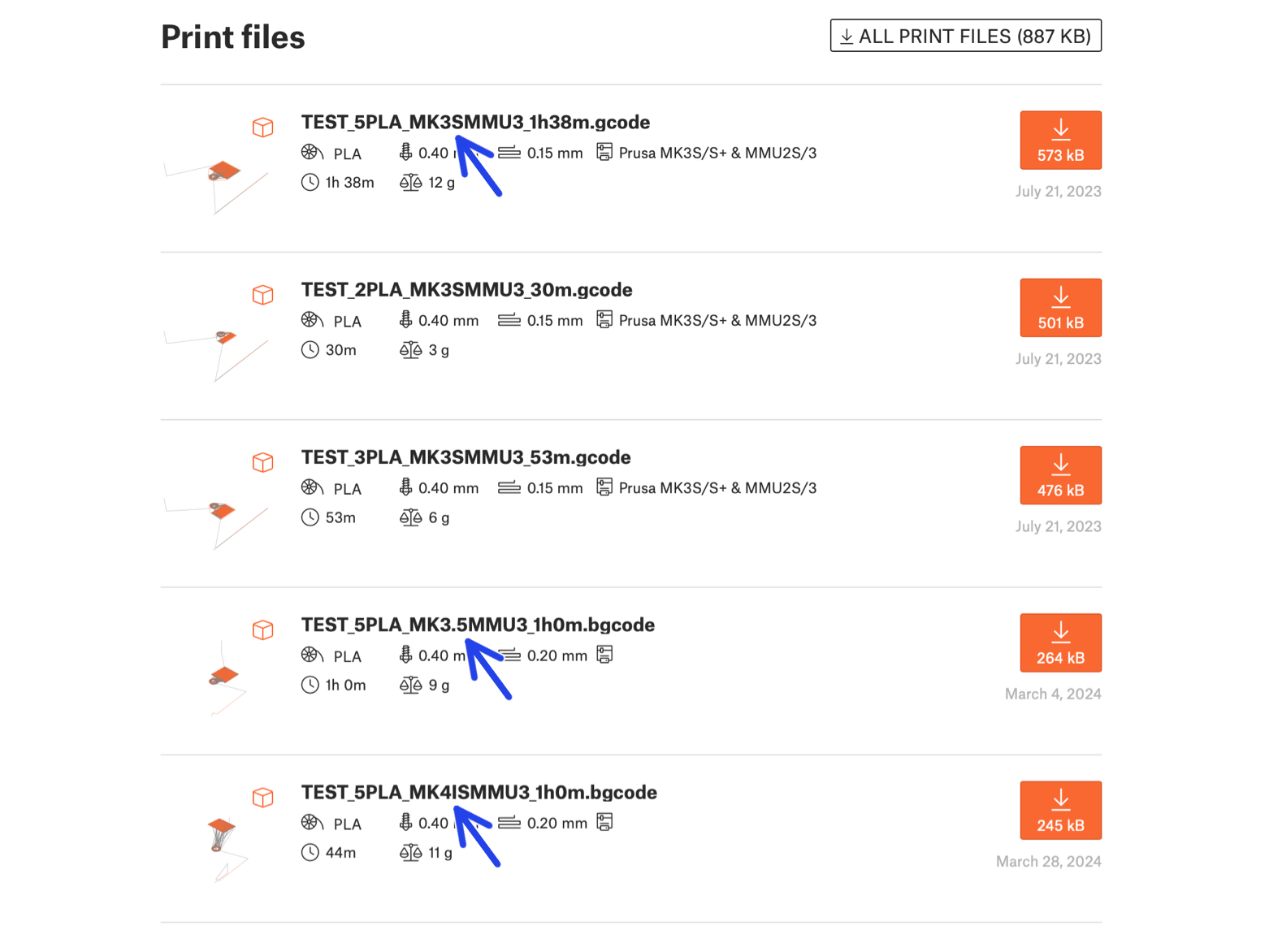 Printing a test object