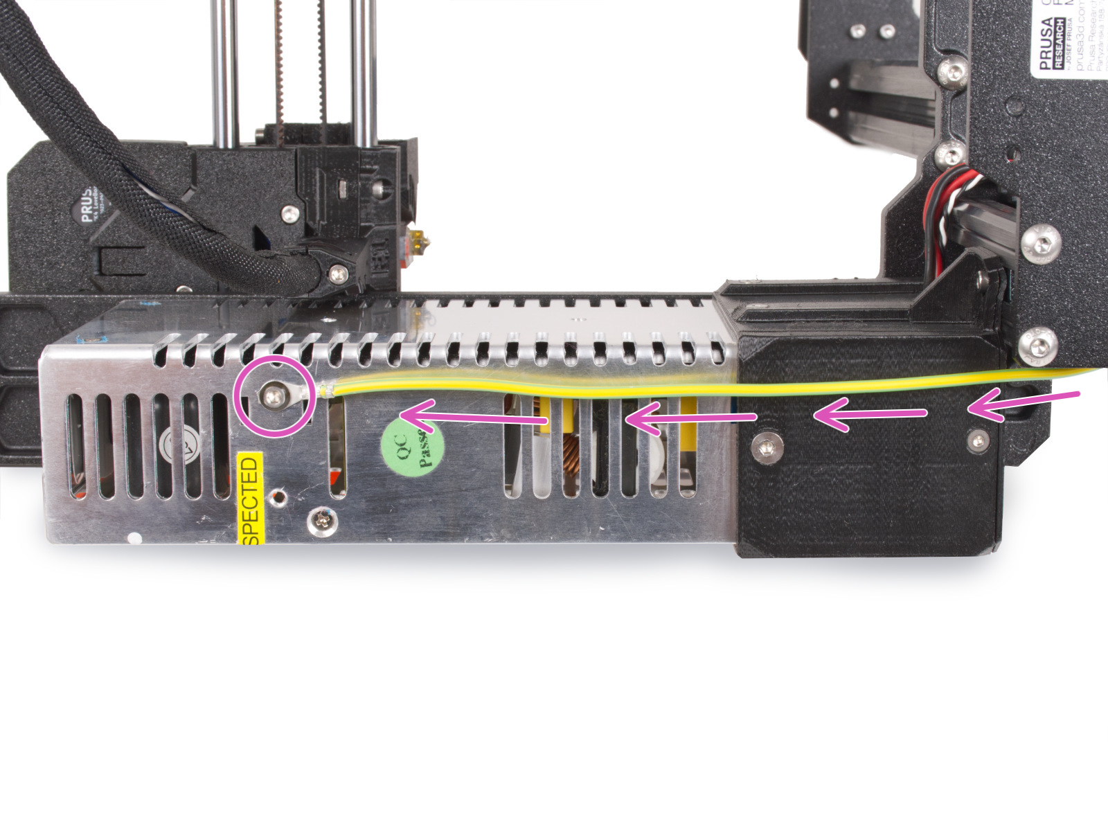 Connecting the extended PE cable (SILVER PSU)