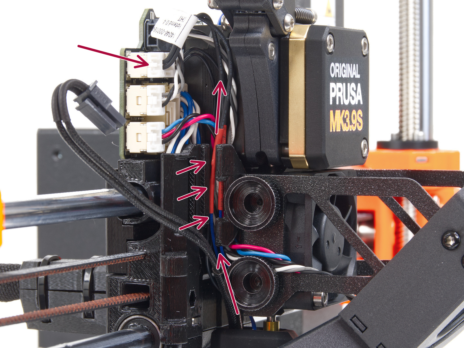 Conectando los cables del hotend