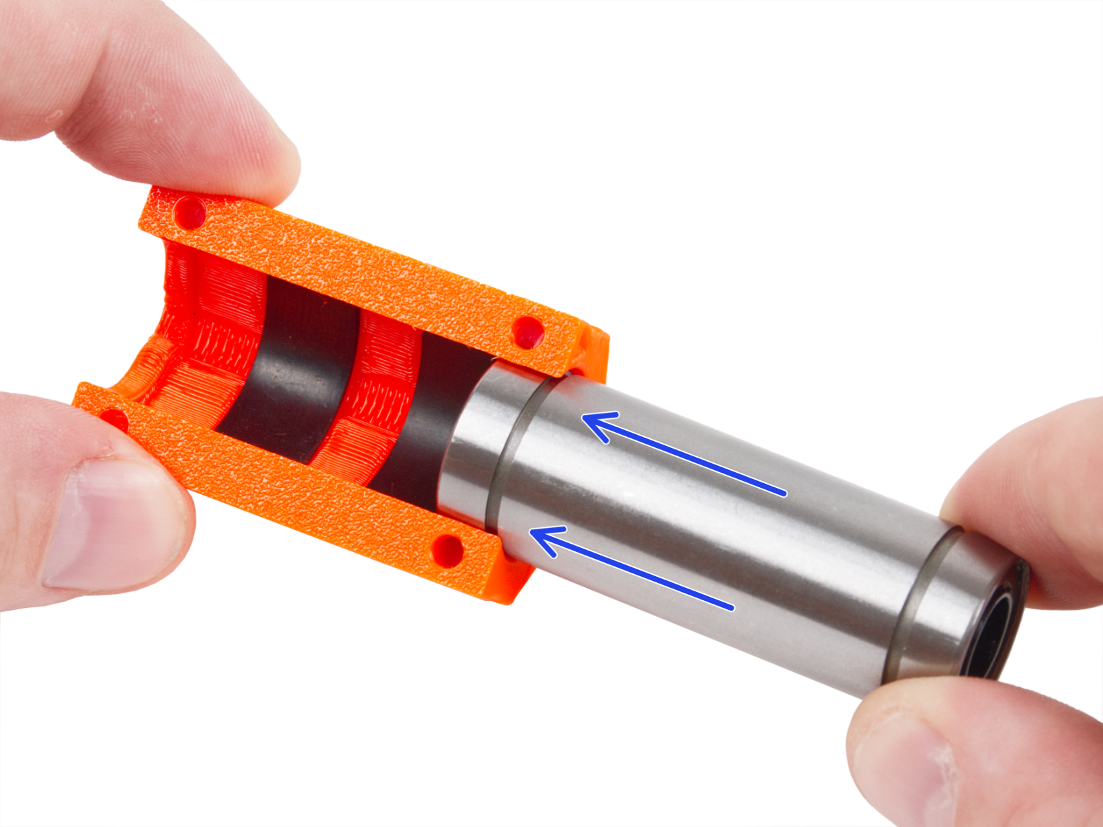 Inserting the bearings: bearing clips