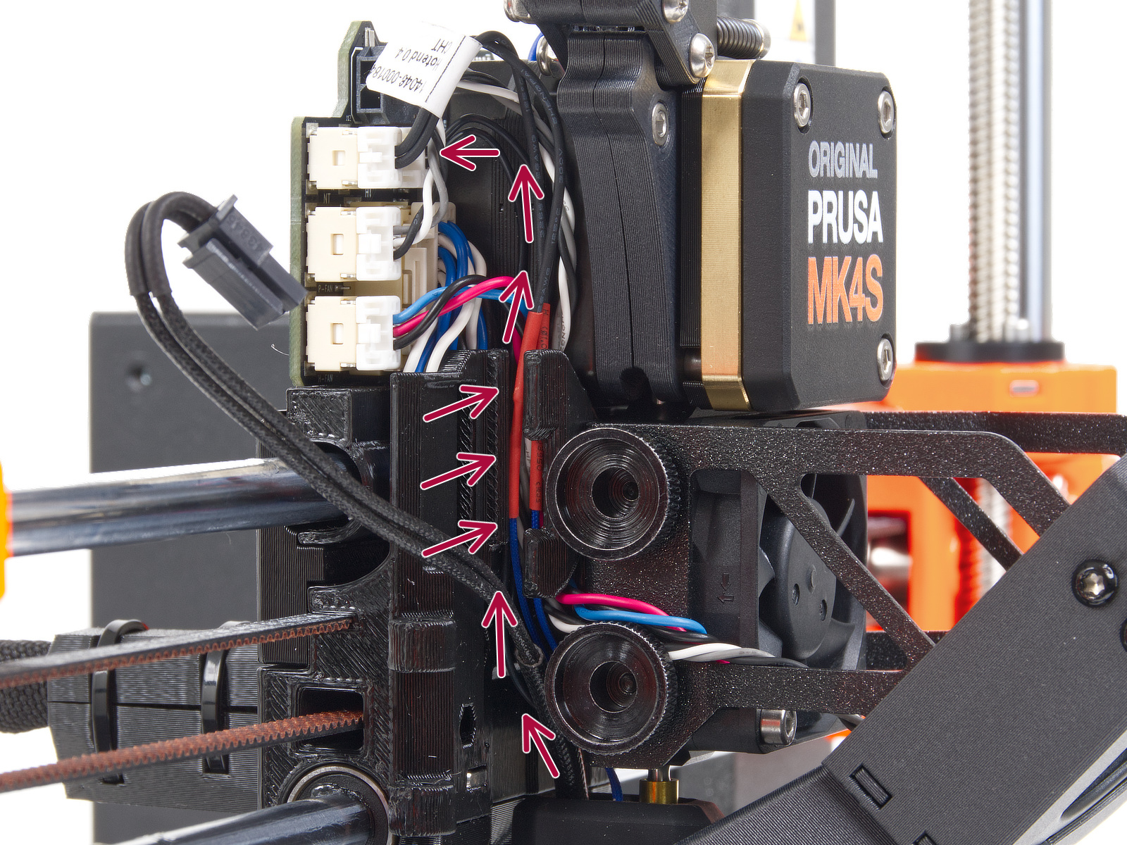 Conectando los cables del hotend