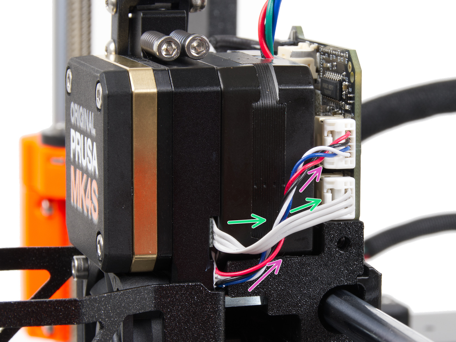 Connecting the extruder cables