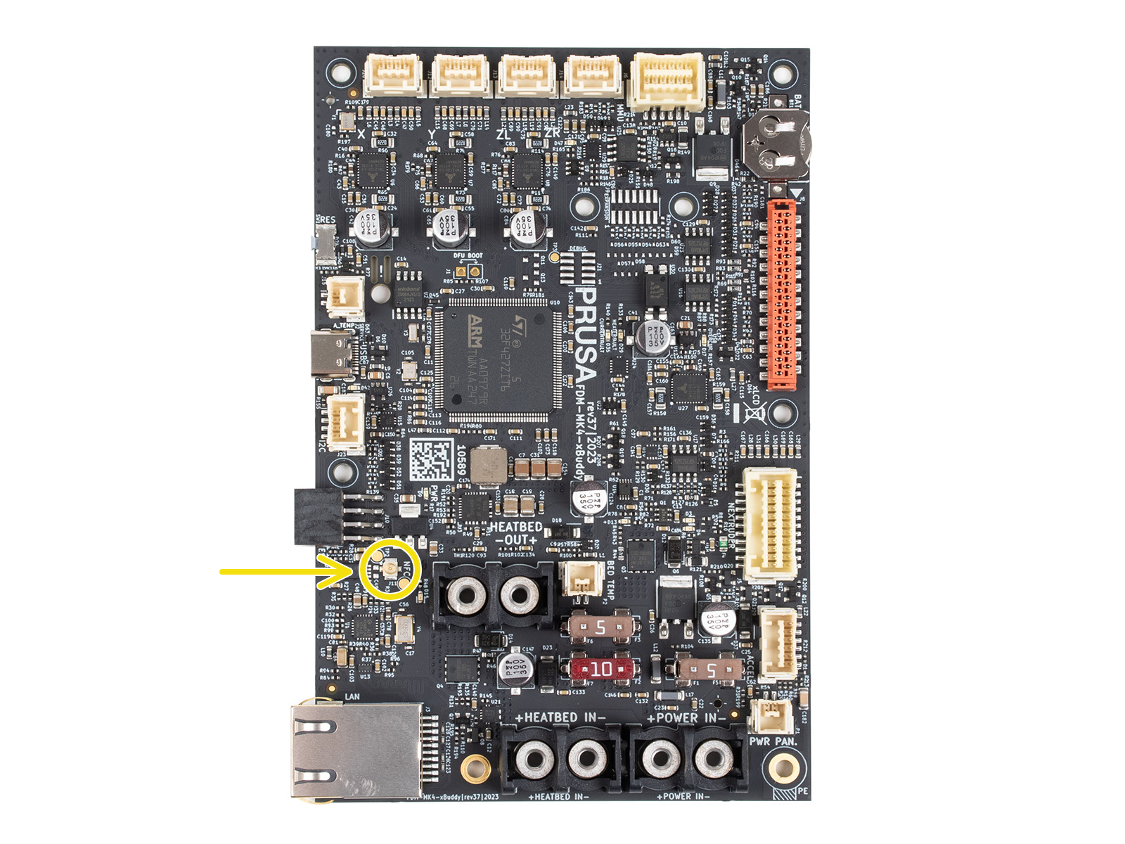 Connexion de l'antenne NFC