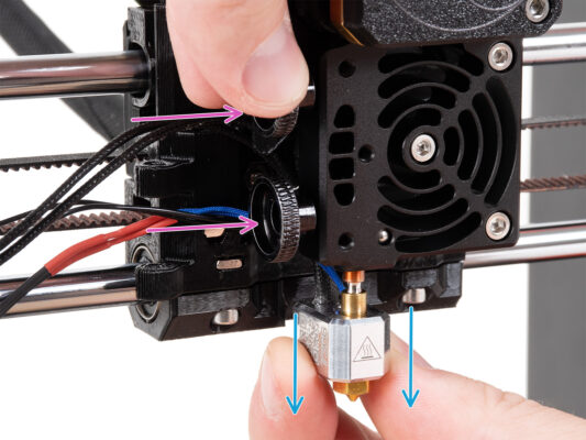 Retrait du ventilateur du dissipateur thermique & de la hotend