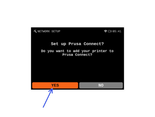 Nastavení sítě: Prusa Connect (volitelný krok)