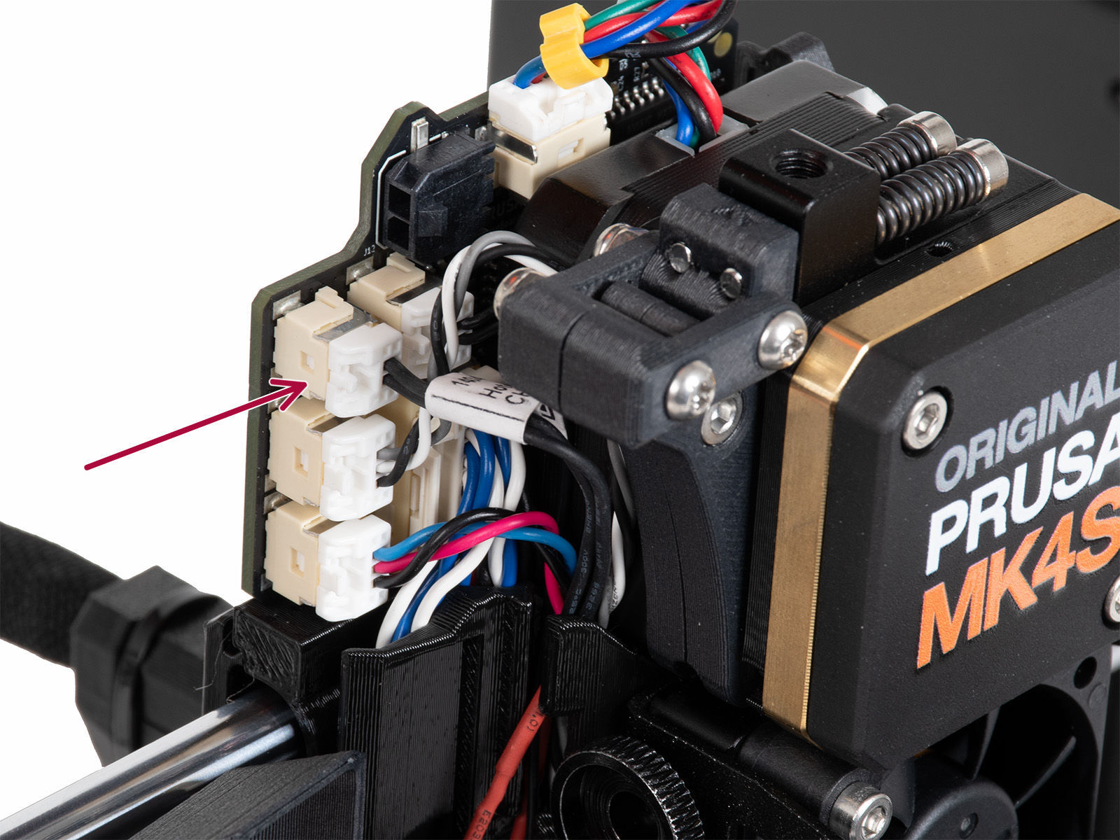 Disconnecting the hotend cables