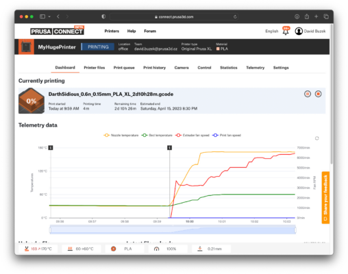 Configurazione della rete: Prusa Connect (Opzionale)