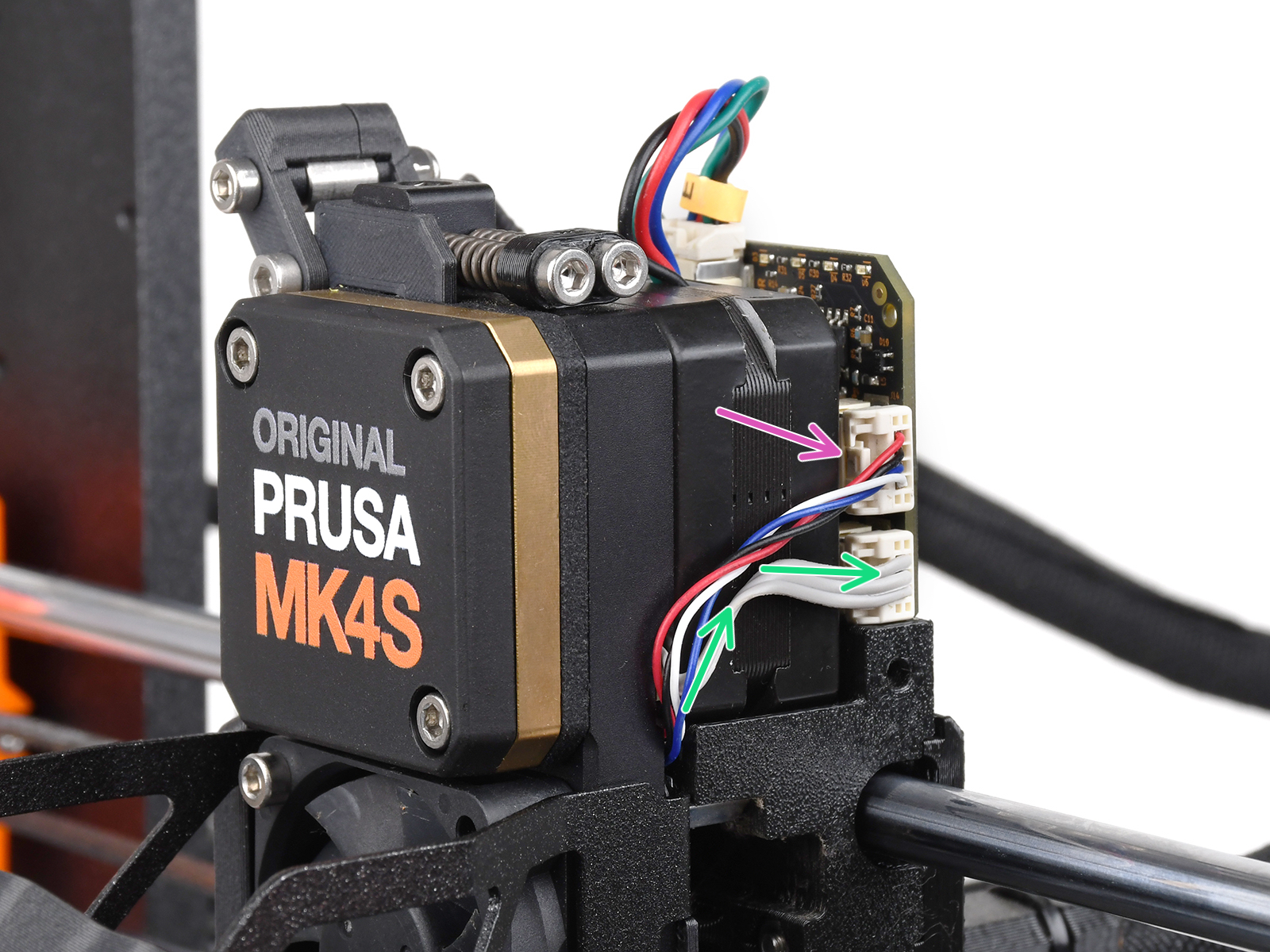 Connecting the extruder cables