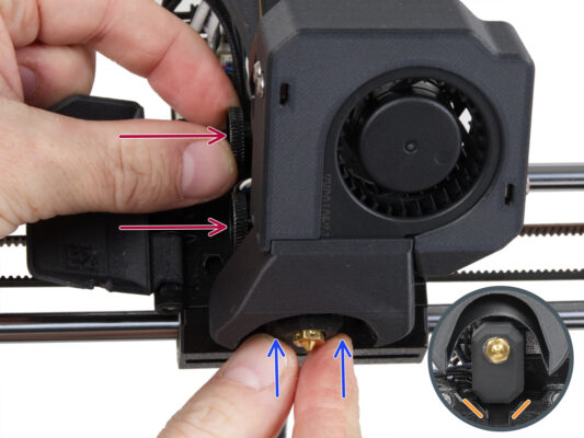 Fixation de l'assemblage de la hotend