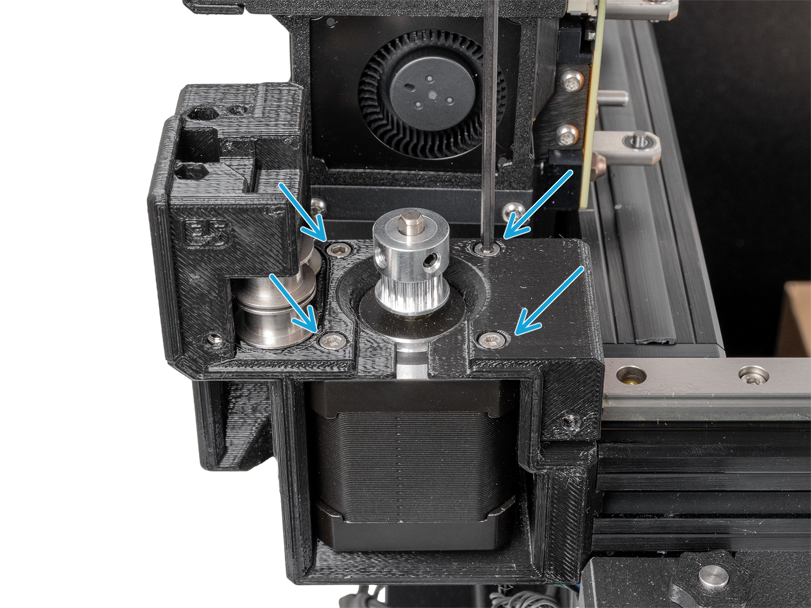 Left XY-motor securing