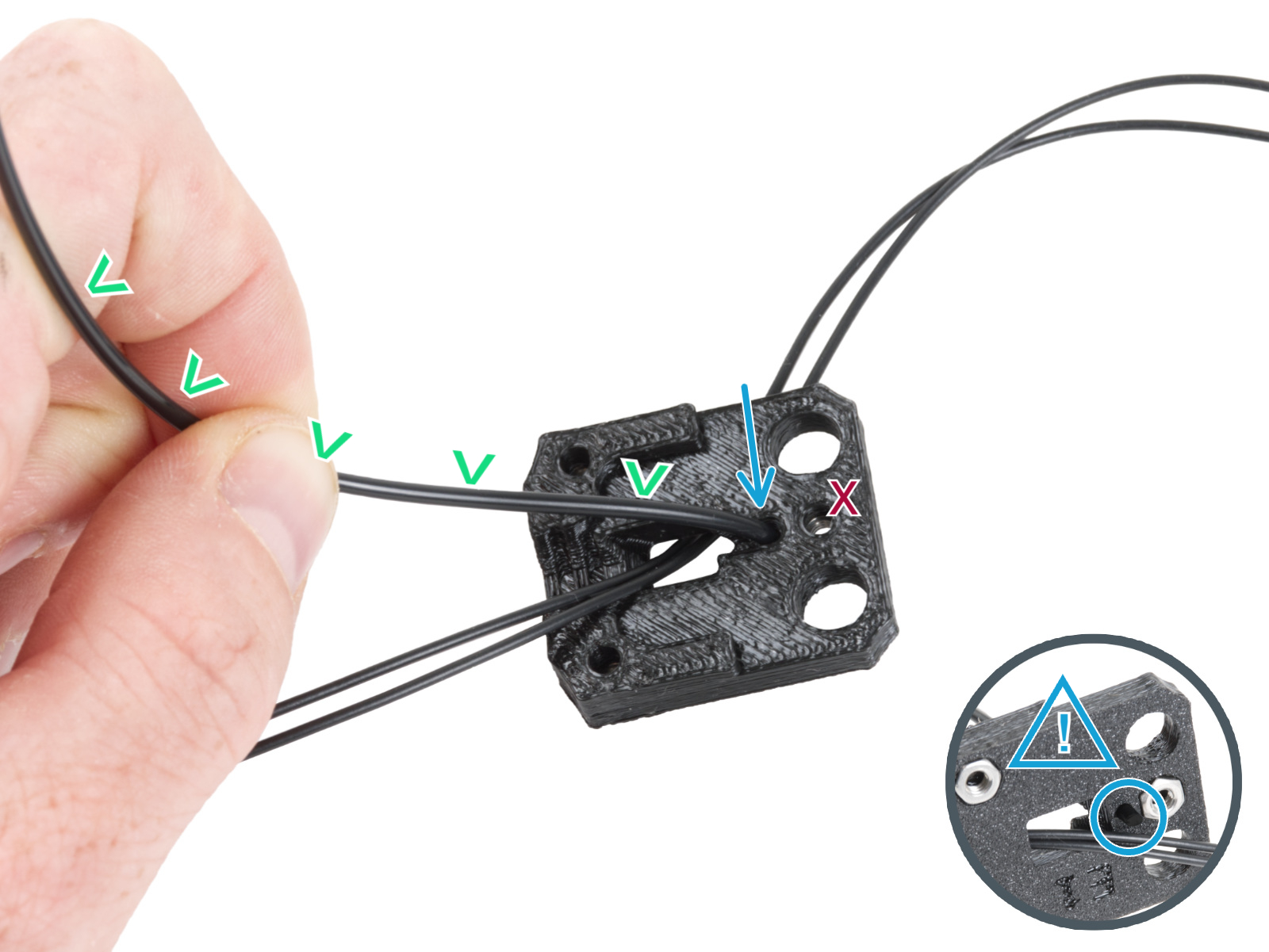 Assemblage du heatbed-cable-cover : filament de nylon