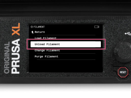 Unloading the filament