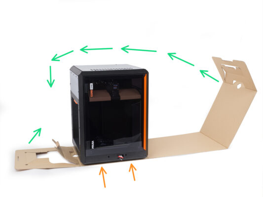 Securing the printer cardboard cover