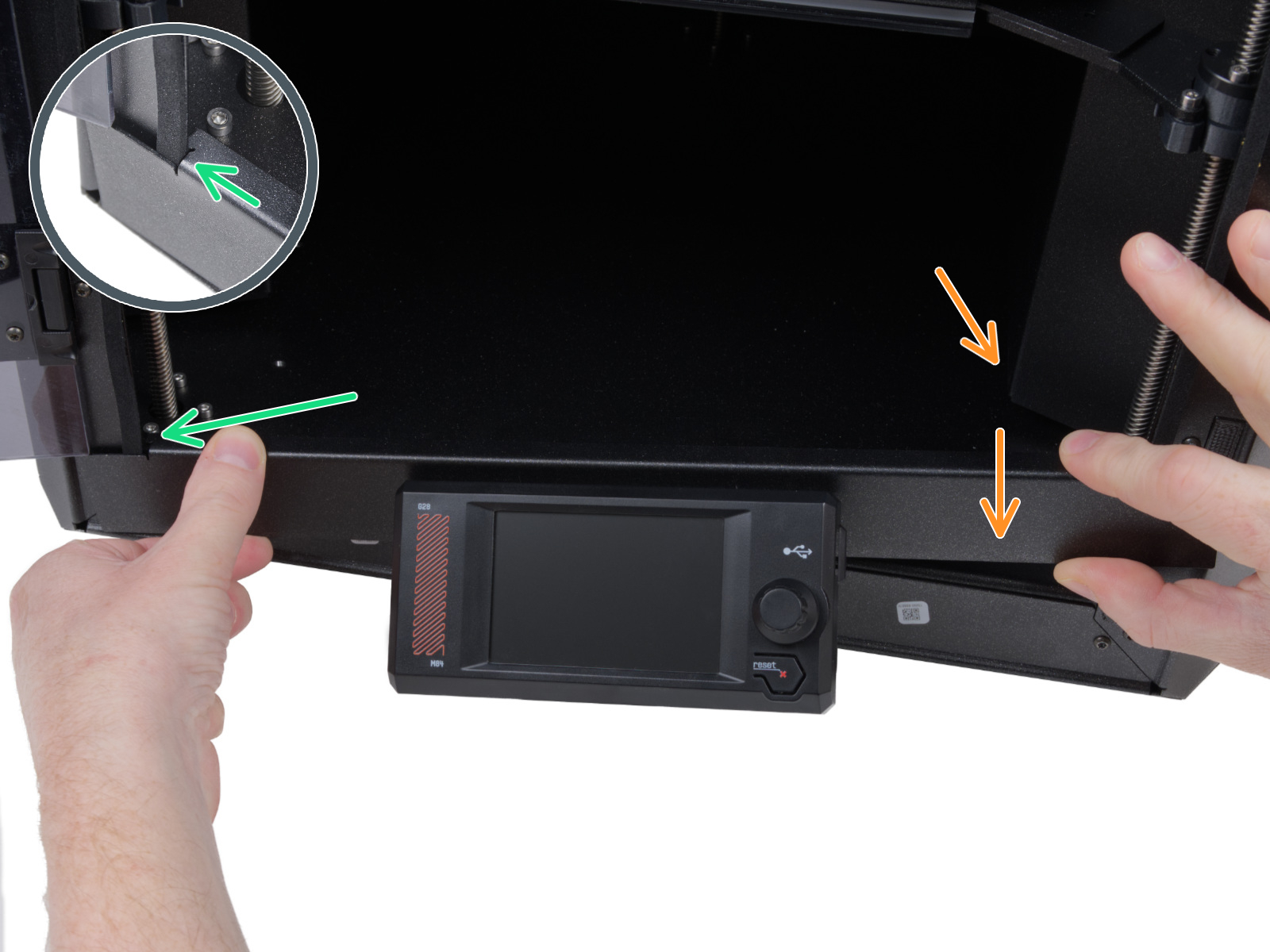 Attaching the display assembly