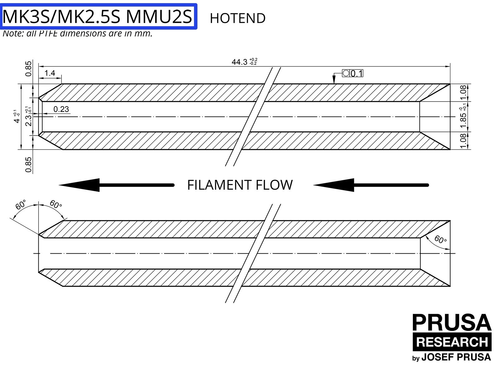 OBSOLETO: PTFE per MK3S/MK2.5S MMU2S (parte 1)