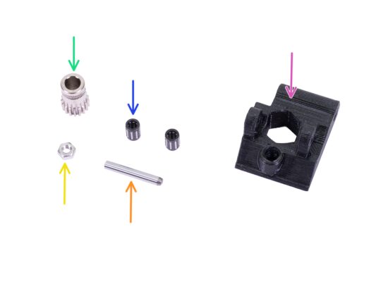 Vorbereitung der Extruderspannrollen-Teile(beide Lüfterversionen)