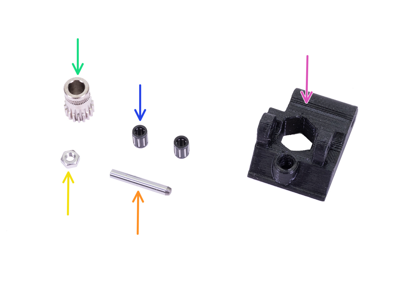 Preparación de las piezas del Extruder-idler (ambas versiones de ventilador)