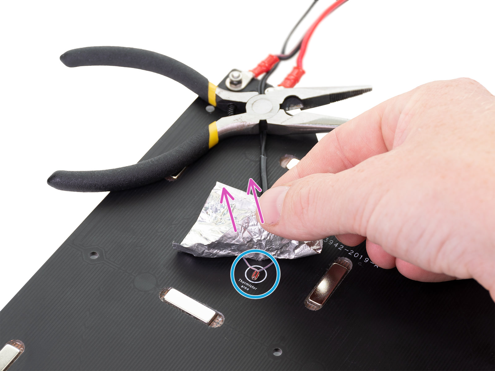 Fixing the thermistor in place