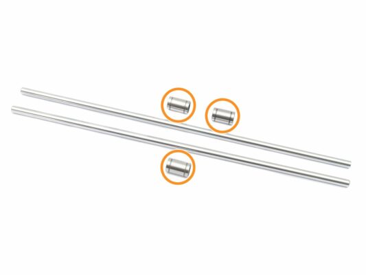 X-axis: smooth rods preassembly