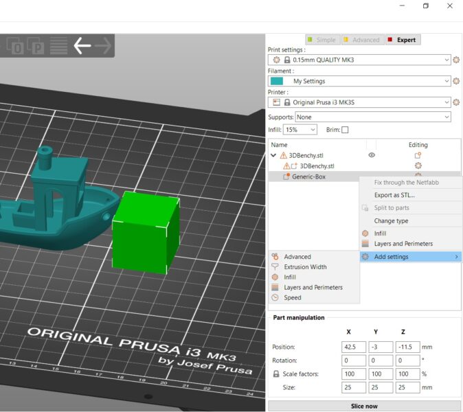 Modifier-meshes: Custom supports and other magic | Prusa Knowledge Base