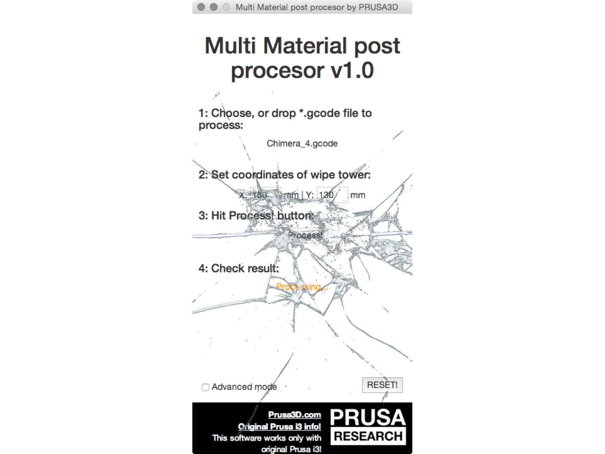 Risoluzione problemi Multi Material Post Processor