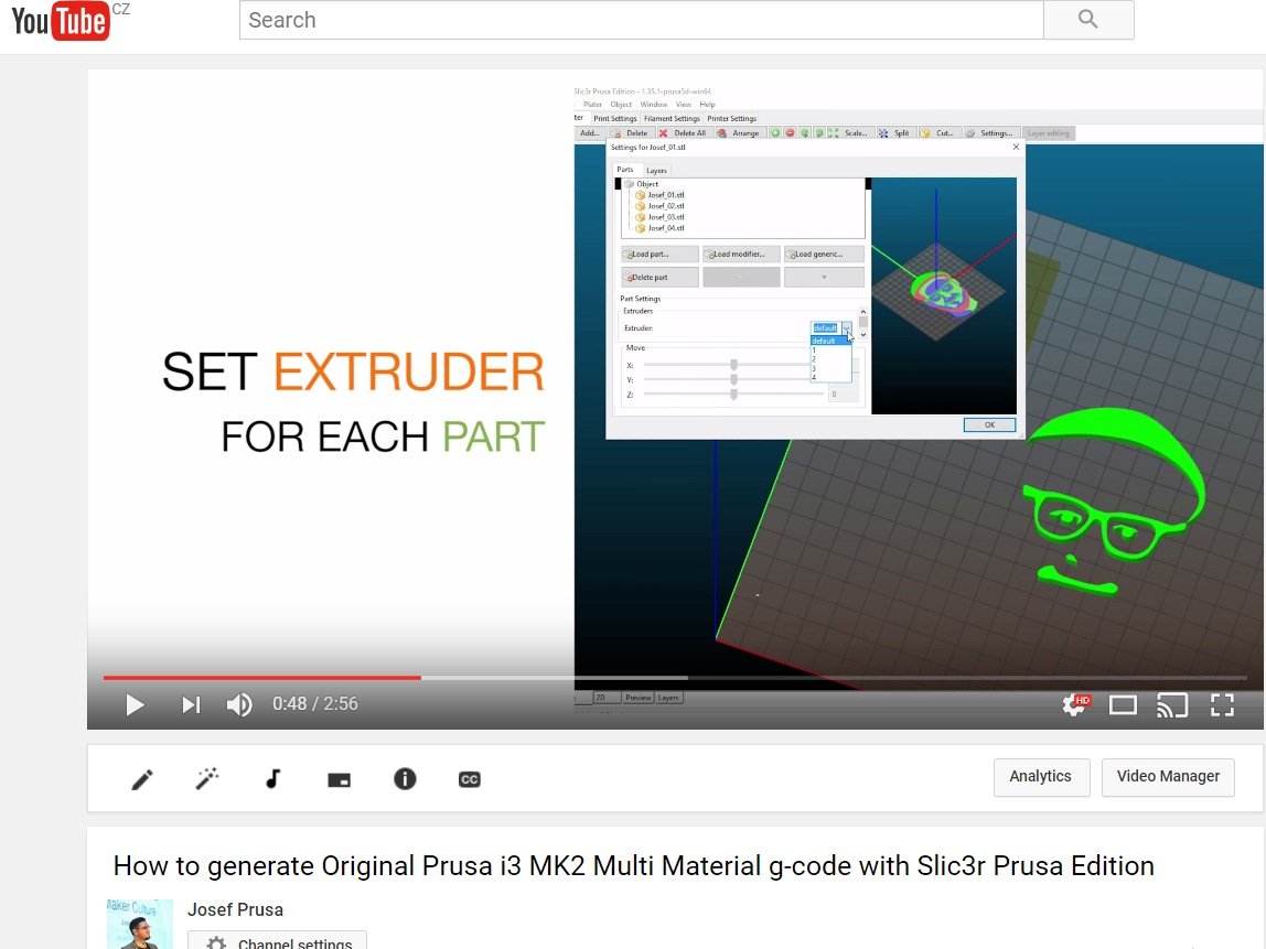 Comment générer G-code et l'imprimer sur l'Original Prusa i3 MMU1
