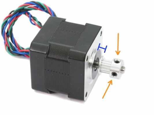 Assembling the X-axis motor pulley (part 2)