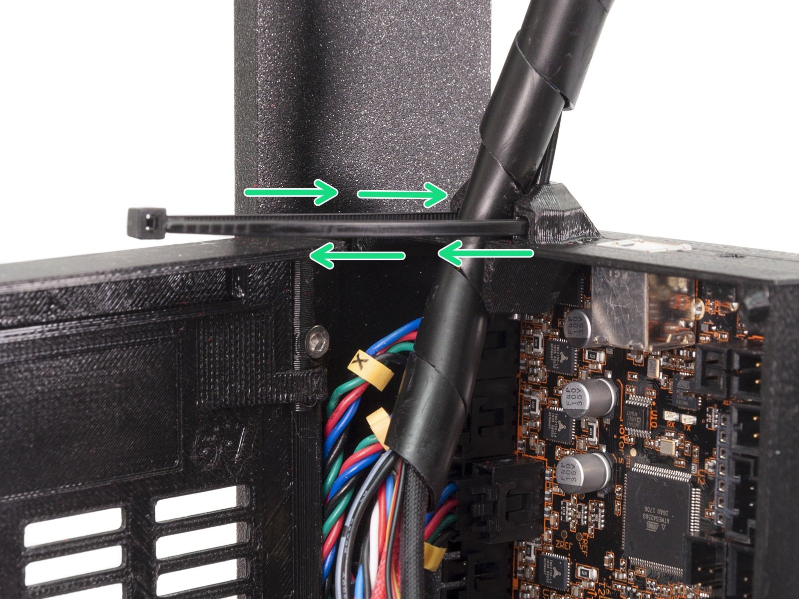 Connecting the extruder cable bundle (part 3)